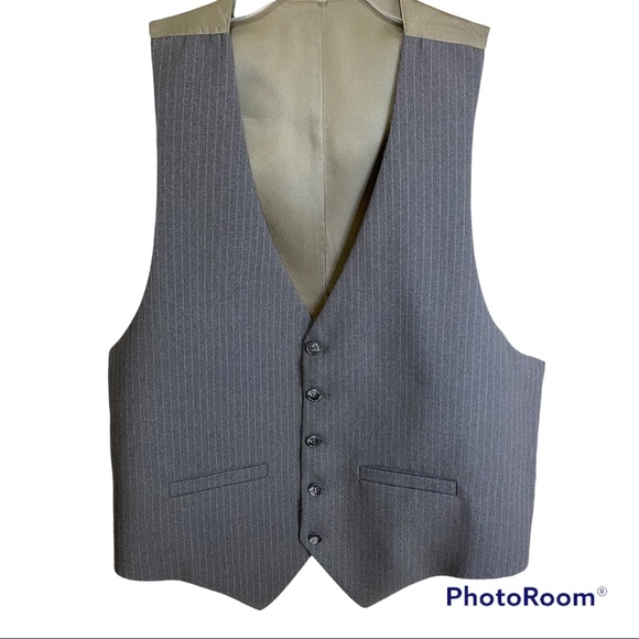 WEAR MANY WAYS Charcoal grey pinstripe vest - Picture 3 of 10
